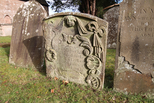 Memorial to Morris Hill (d.1751), Putley Churchyard, Herefordshire