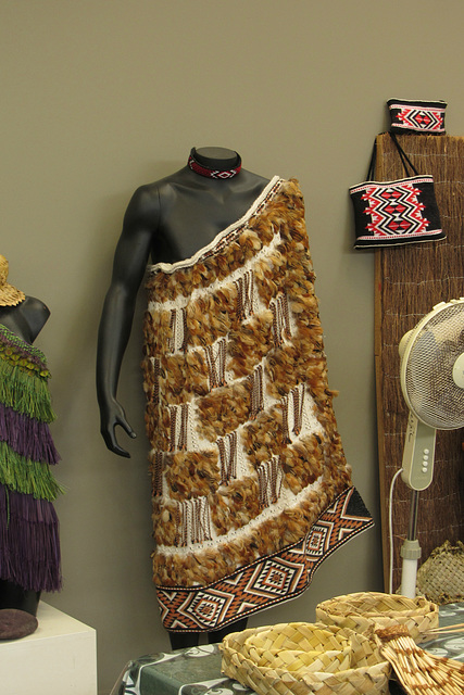 Traditional Maori garment made for sale by students at the Maori Cultural School in Rotorua