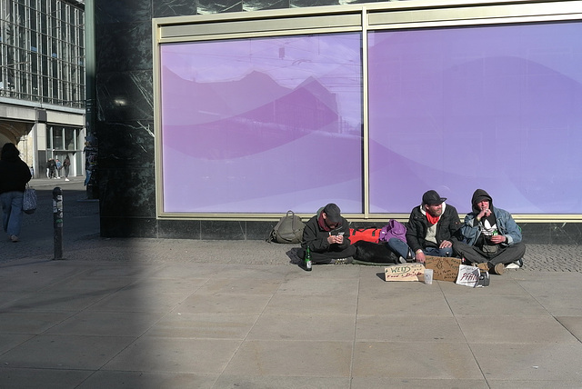 waiting for tourists on Alexanderplatz