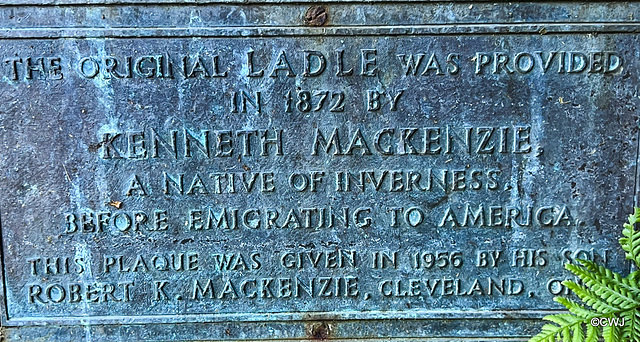 Plaque on the side of The General's Well, River Ness