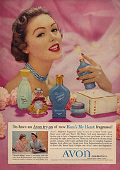 Avon Cosmetics Ad, 1957