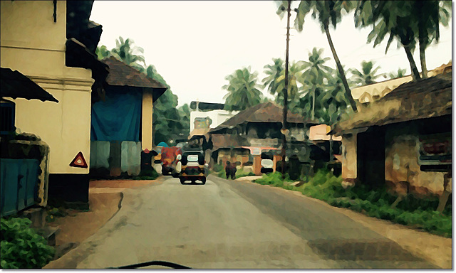 Through a village