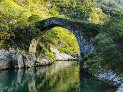 Puente La Vidre.  Rio Cares.  Asturias.