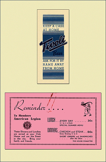American Legion/Tivoli Beer Ad (2), c1935