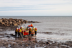Lifeboat launch, Runswick Bay