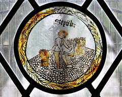 biddenden church, kent  (20)c15 labour of the months glass, september
