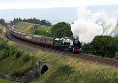 6233 DUCHESS OF SUTHERLAND at Birkett Common on 1Z45 CME Carlisle - Liverpool 21st August 2010