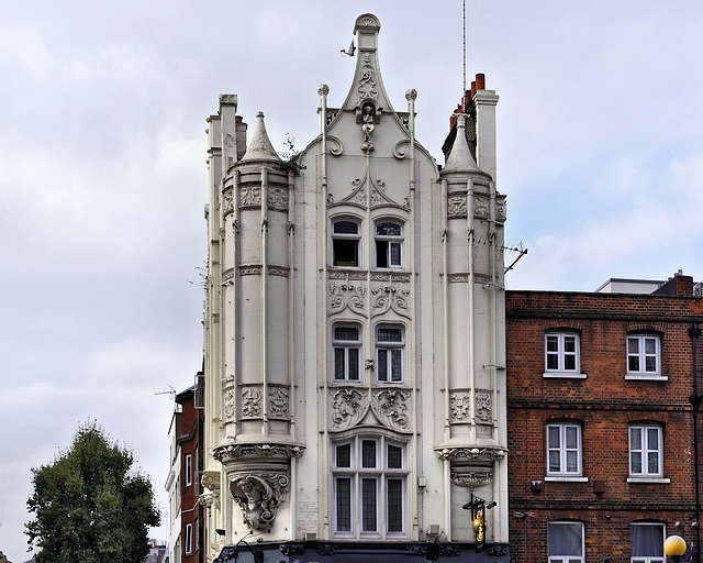 Art Nouveau Gothic – Tottenham Court Road at Windmill Street, Fitzrovia, London, England