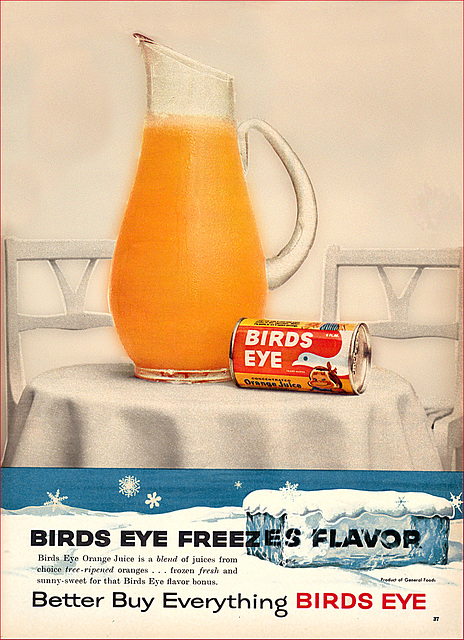 Birds Eye Orange Juice Ad, 1956