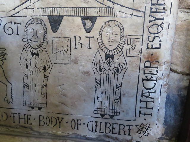 repton church, derbyshire (6)incised slab of gilbert thacker +1563 attrib. to the royleys of burton