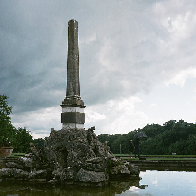 Obelisk in the rain