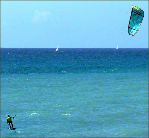 Kite surf : trainati da un ombrello