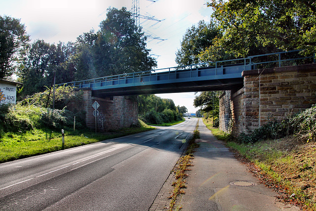 Brücke der Walsumbahn über der Böskenstraße (Voerde-Friedrichsfeld) / 5.10.2024