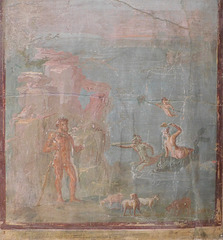 Detail of the Fresco with Polyphemus and Galatea from the House of the Colored Capitals in Pompeii, ISAW May 2022