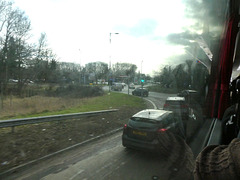 Approaching Fiveways, Barton Mills on a Megabus service - 9 Feb 2024 (P1170486)