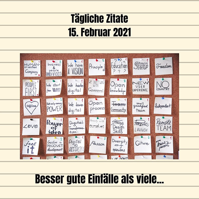 Tägliche Zitate 15. Febuar 2021