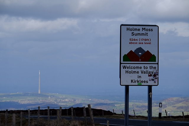 Emley Moor TV Mast from Holme Moss Summit