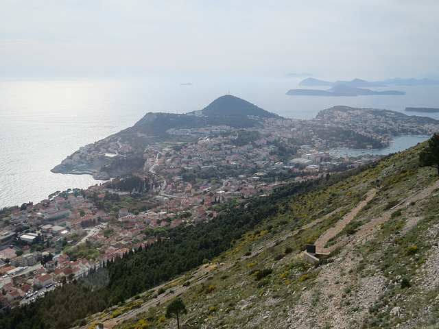 Belvédère sur Dubrovnik : en regardant à l'ouest.