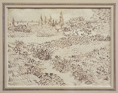 Garden with Flowers Drawing by Van Gogh in the Metropolitan Museum of Art, July 2023