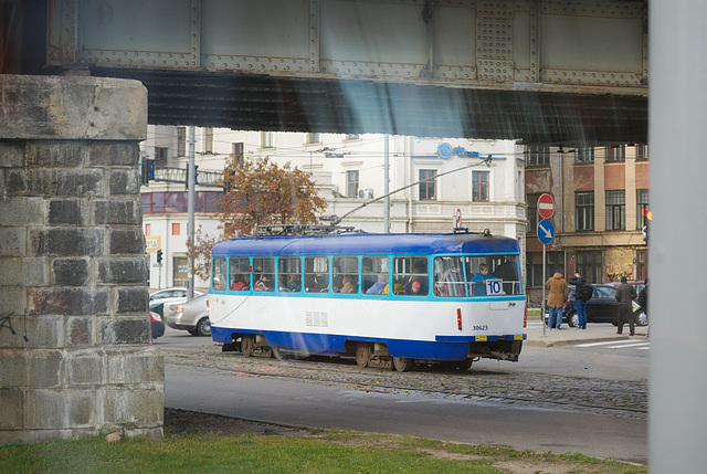 Alte Straßenbahn Tatra T3A in Riga