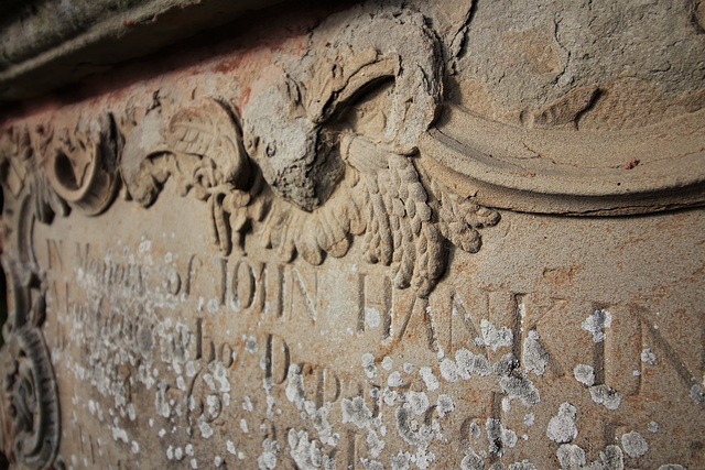 Memorial to John Hankins (d1762), Putley Churchyard, Herefordshire