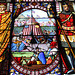 Detail of stained glass in council chamber, Former Town Hall, High Street, Lowestoft, Suffolk