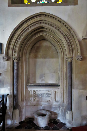 little canfield church, essex, c19 tomb of emma forrest scott, sister of the rev. charles lesingham smith