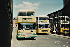 Viscount Bus and Coach B45 (KVF 245V) and B74 (PWY 40W) in Peterborough – 30 Apr 1994 (221-18)