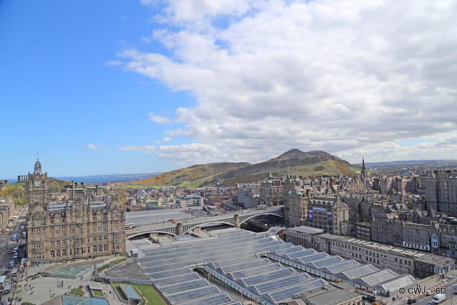 Views from the St Giles Monument in Princes Street