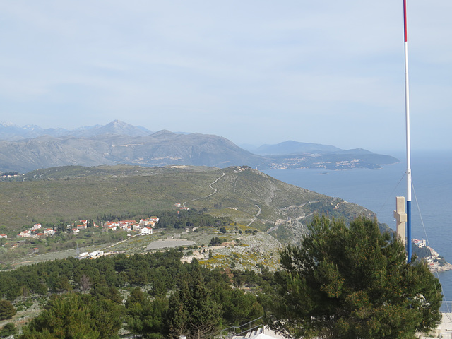 Belvédère sur Dubrovnik : en regardant à l'est.