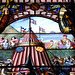 Detail of stained glass in council chamber, Former Town Hall, High Street, Lowestoft, Suffolk