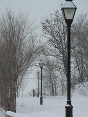 quand la neige floute les promeneurs