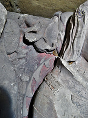 wollaton church, notts; c16 tomb of sir henry willoughby +1528 ss livery colour plus original colour