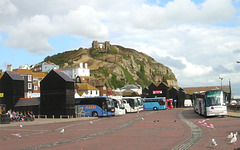 Coaches parked on the seafront at Hastings - 14 Sep 2009 (DSCN3394)