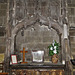 st mary's church, nottingham   (14),tomb in the north transept, made up of a c14 matrix of william de amyas, on the chest tomb of john de tannesley, +1414, under the canopy of thomas thurland, +1474