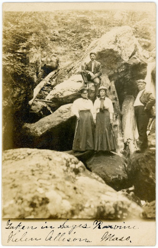 Hikers in Sages Ravine, Massachusetts, 1906