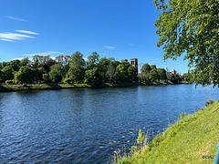 River Ness with Inverness Cathedral spire above the tree tops