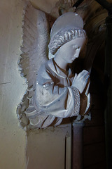 little canfield church, essex, c19 priest's doorway in the south chancel wall, c.1856-8 by c.h.cooke , carved by jacquet of vauxhall bridge road