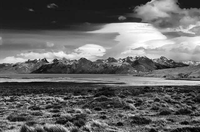 Monte Fitz Roy in clouds - from a distance