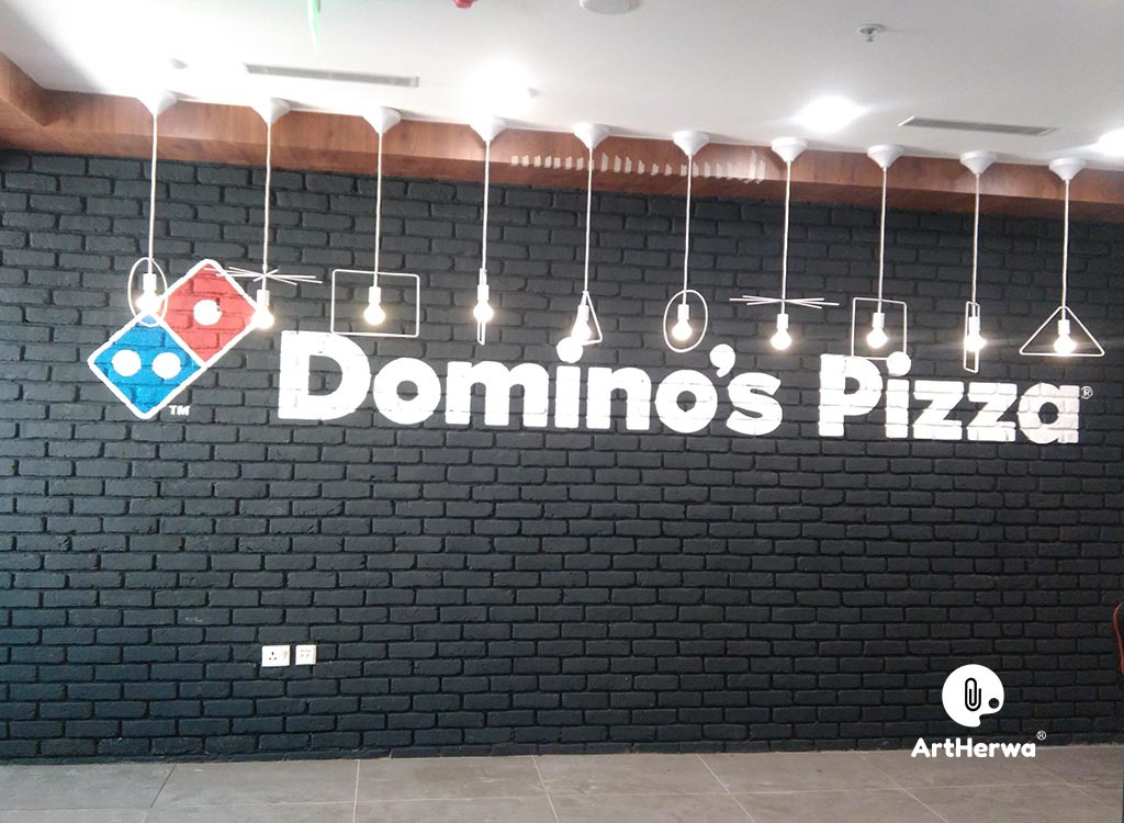 dominos pizza, Graffiti, graffiti wall, graffiti art, graffiti artist in delhi, wall painting, wall art painting, 3d wall painting, simple wall painting, artherwa (4)