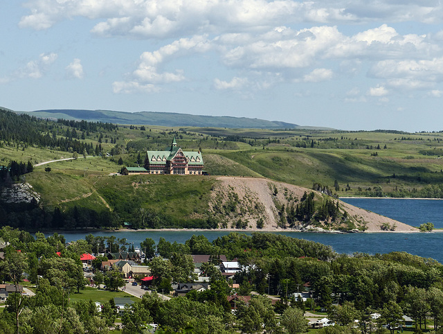 Waterton town, from Bertha Lake Trail