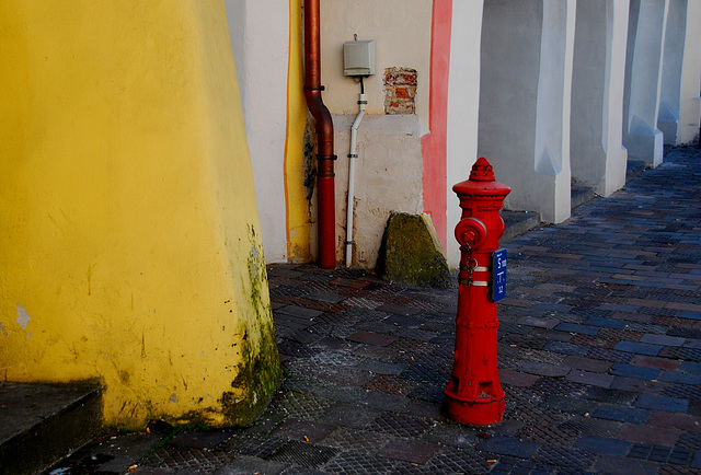 Rot leuchtet der Hydrant