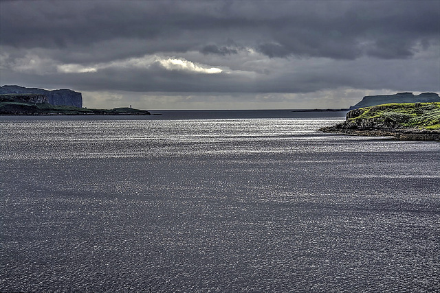 Dark sky and silver sea, Isle of Skye