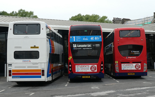 Buses in Lancaster bus station - 25 May 2019 (P1020262)