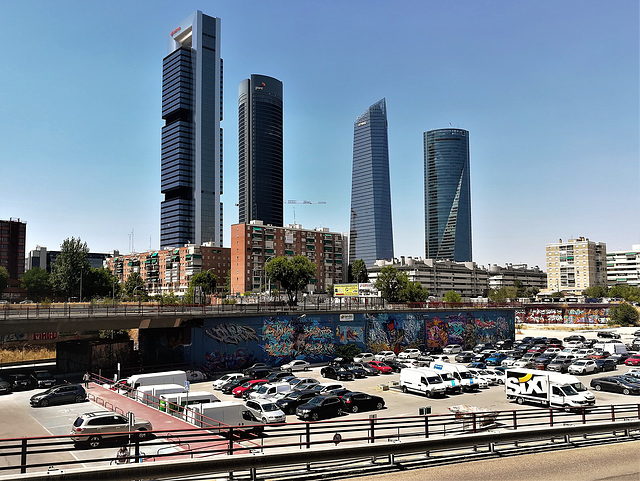 The Four Towers and street art.