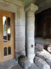 repton church, derbyshire (21)c9 columns from the responds opening into each saxon porticus,the bases remaining in position