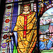 Detail of stained glass in council chamber, Former Town Hall, High Street, Lowestoft, Suffolk