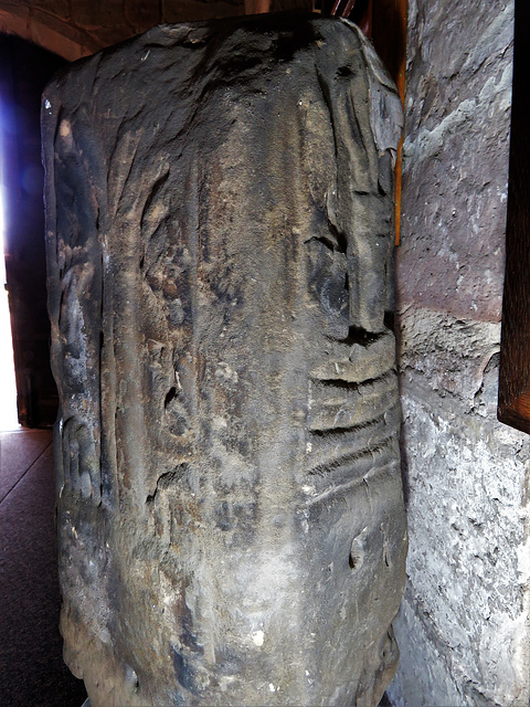 repton church, derbyshire (22)early saxon cross shaft with trees, said to be from ingleby