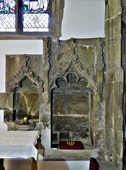 wollaton church, notts ; c14 piscina and sedilia