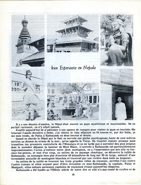 Kun Esperanto en Nepalo (Avec l'espéranto au Népal), Georges Kersaudy, 31 octobre 1962- "Secretariat-News"